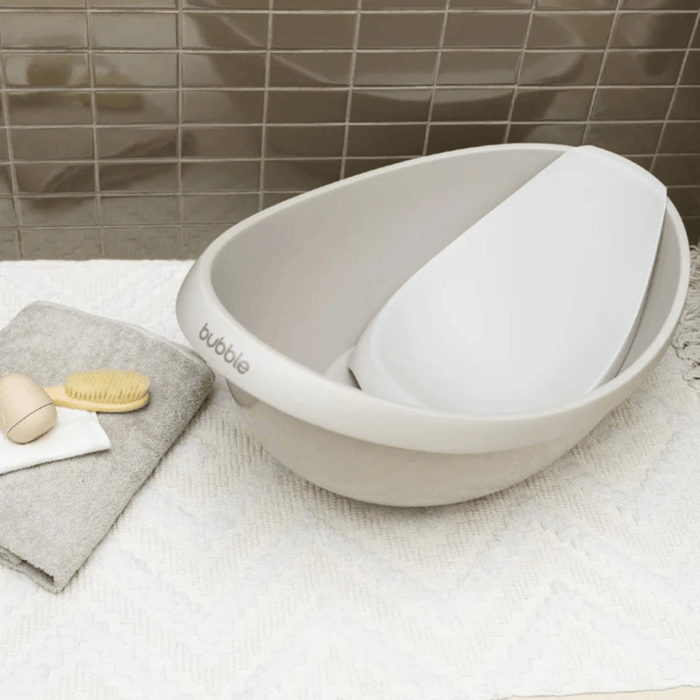 Bubble Cuddle Bath with Newborn Insert - Taupe