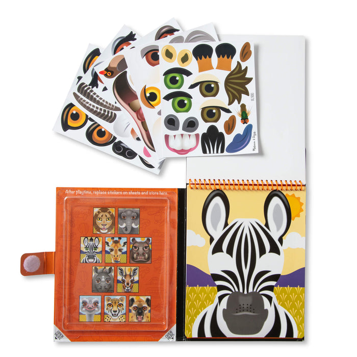 Melissa and Doug Make a Face Safari Reusable Sticker Pad - ONLINE ONLY