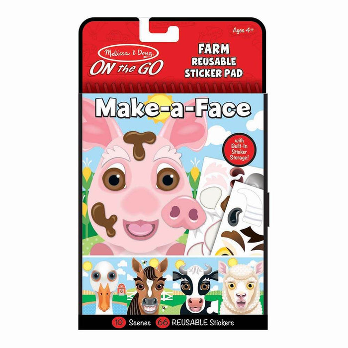 Melissa and Doug Make a Face Farm Reusable Sticker Pad - ONLINE ONLY