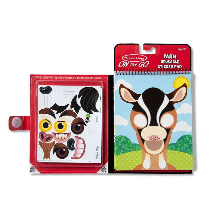 Melissa and Doug Make a Face Farm Reusable Sticker Pad - ONLINE ONLY