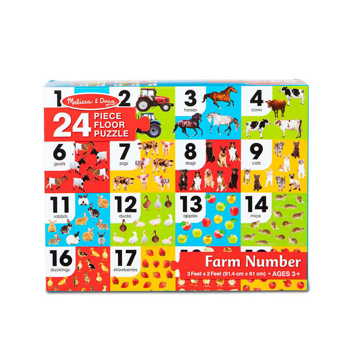 Melissa and Doug Farm Number Floor Puzzle 24pcs - ONLINE ONLY