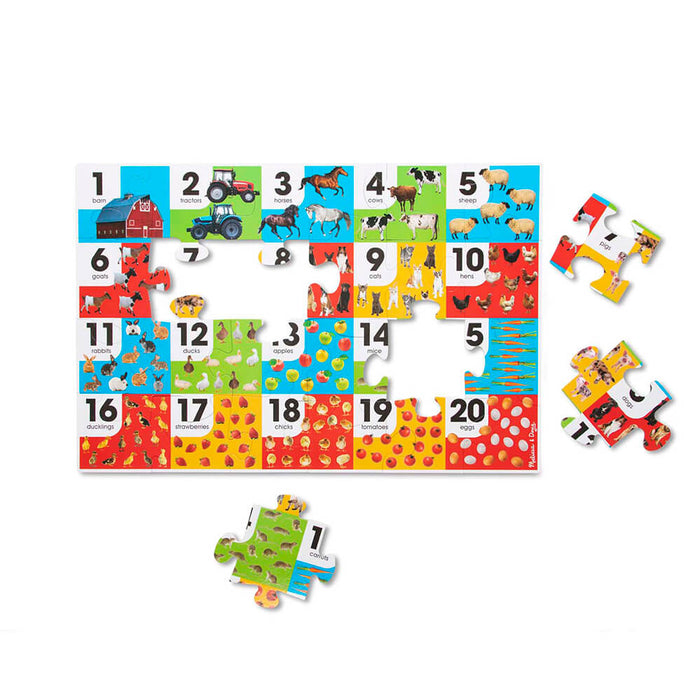 Melissa and Doug Farm Number Floor Puzzle 24pcs - ONLINE ONLY