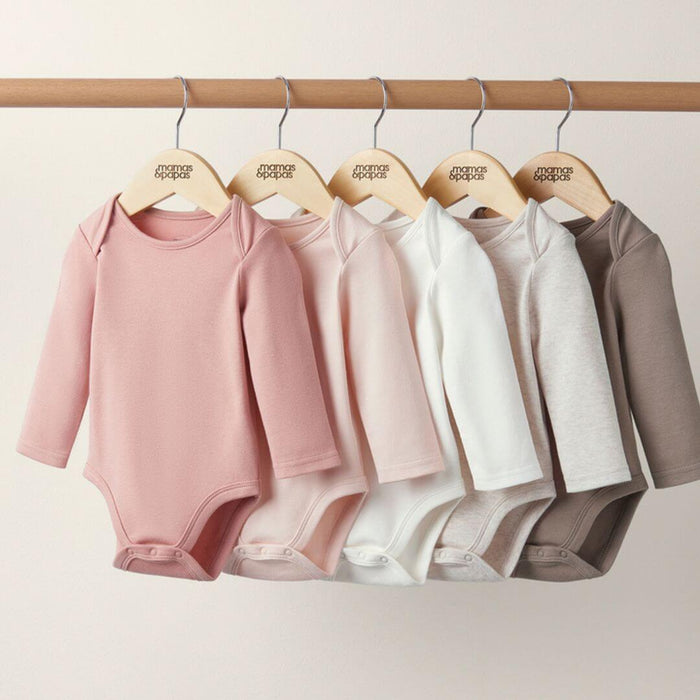 Mamas and Papas Pink Long Sleeve Bodysuits - 5 Pack