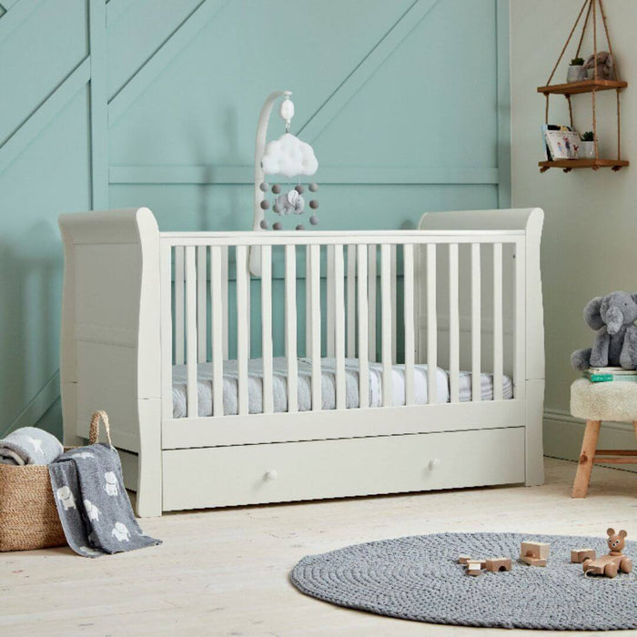 Mamas and Papas Mia Sleigh White Cot with Drawer