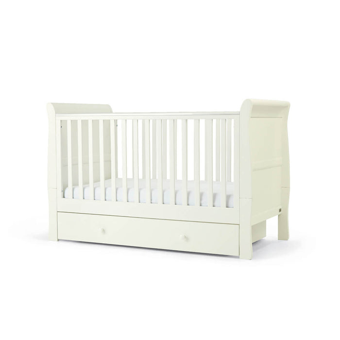 Mamas and Papas Mia Sleigh White Cot with Drawer