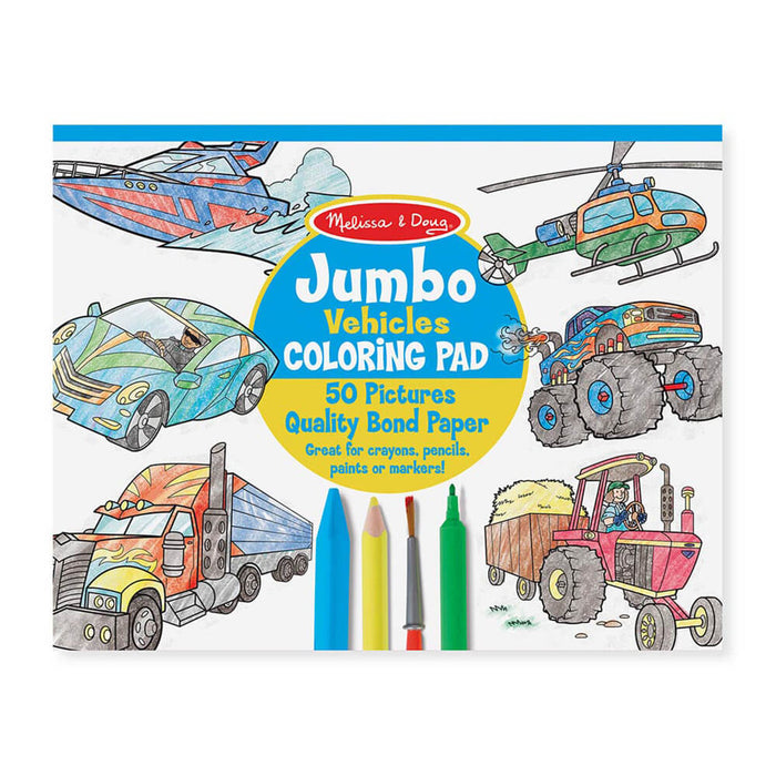 Melissa and Doug Jumbo Colouring in Pad Vehicles - ONLINE ONLY