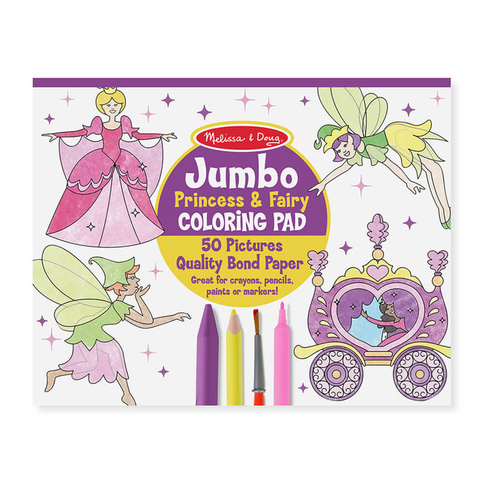 Melissa and Doug Jumbo Colouring in Pad Princess & Fairy - ONLINE ONLY