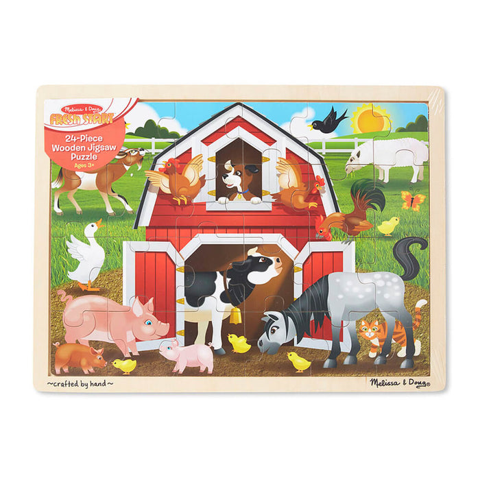 Melissa and Doug Barnyard Buddies Wooden Puzzle 24p - ONLINE ONLYcs