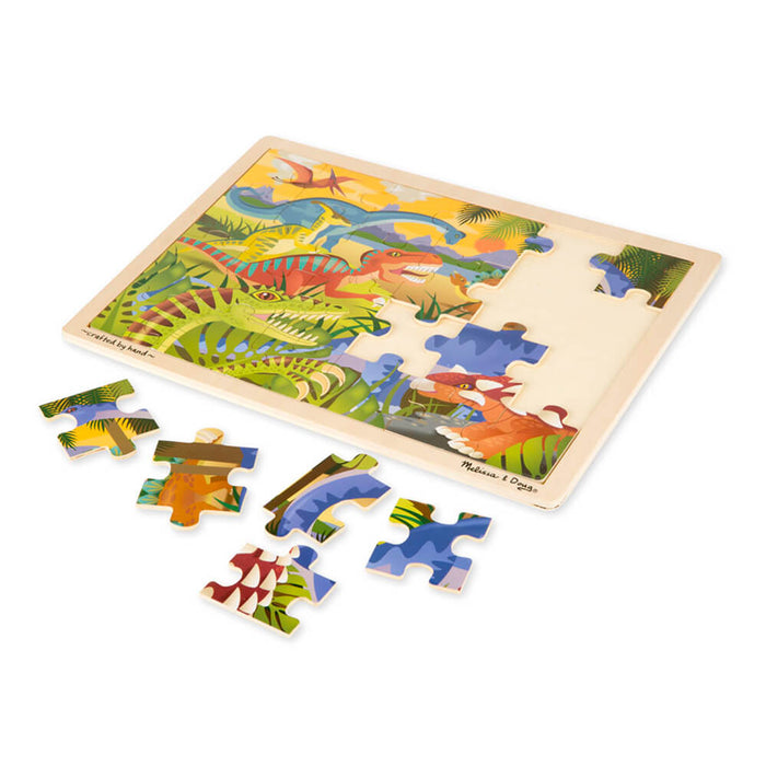 Melissa and Doug Dinosaur Wooden Puzzle 24pcs - ONLINE ONLY