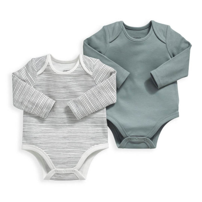 Mamas and Papas Stripe Long Sleeve Bodysuits - 2 Piece Pack