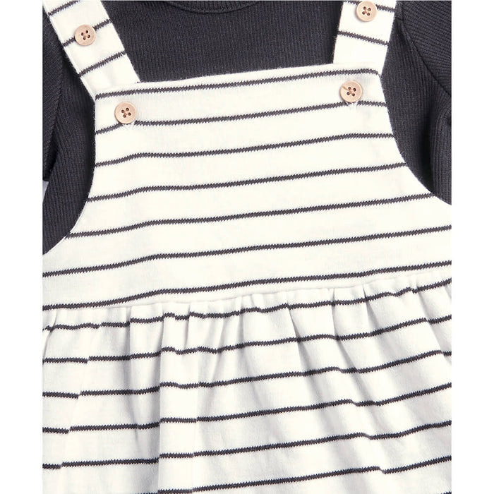 Mamas and Papas Bodysuit with Stripe Dress - 2 Piece Set