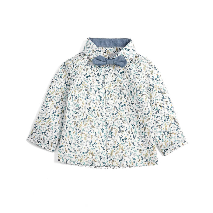 Mamas and Papas Floral Shirt, Bow Tie & Vest 3PC Set