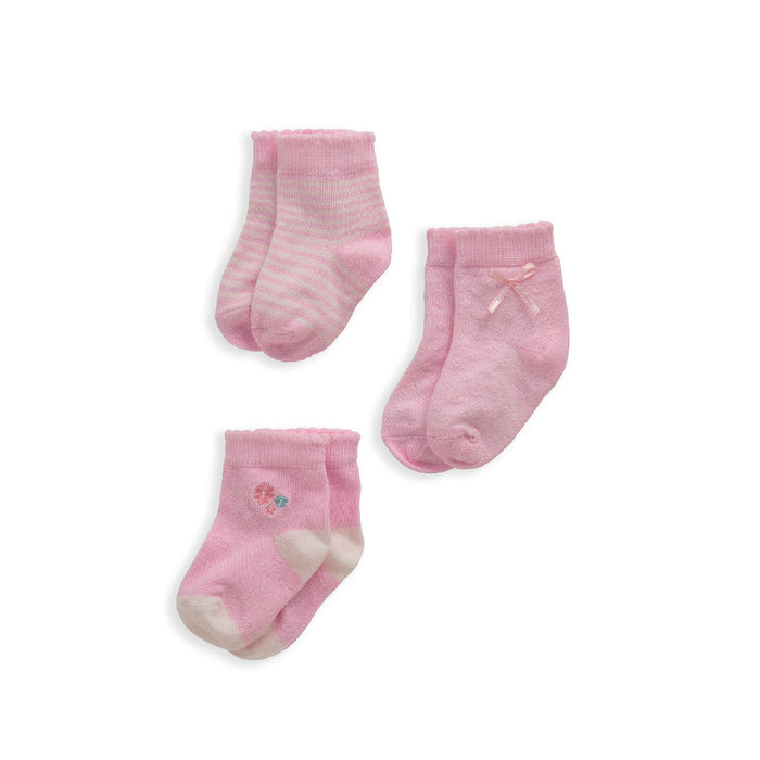 Mamas and Papas Pink Floral Socks - 3 Piece Pack