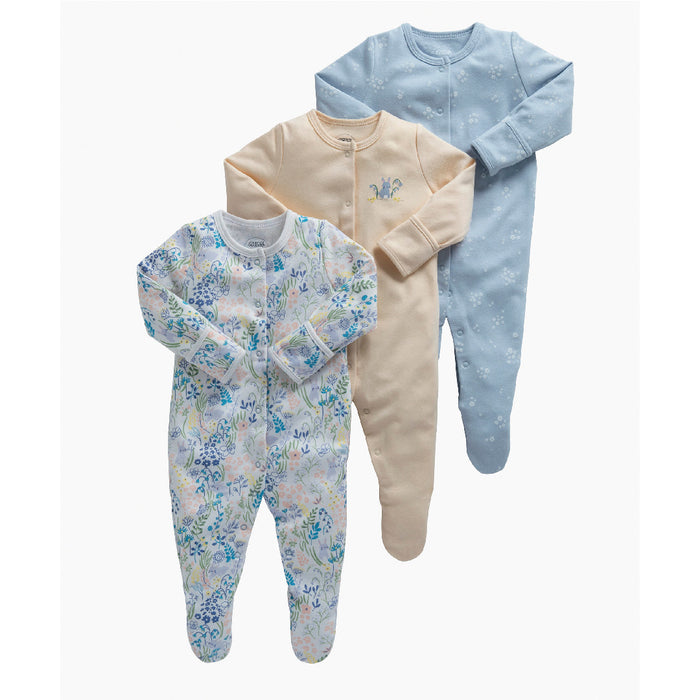 Mamas and Papas Floral Bunny Onesies - 3 Pack