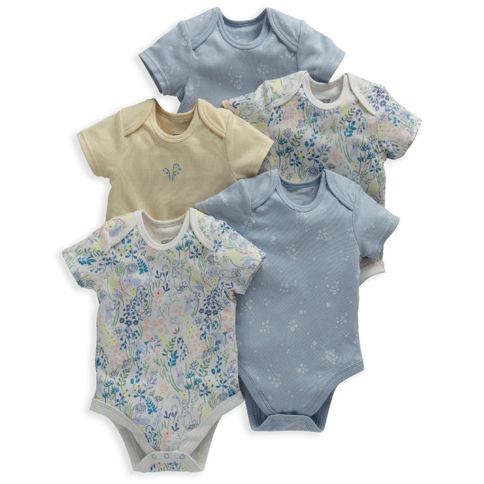 Mamas and Papas Floral Bunny Short Sleeve Bodysuits - 5 Pack