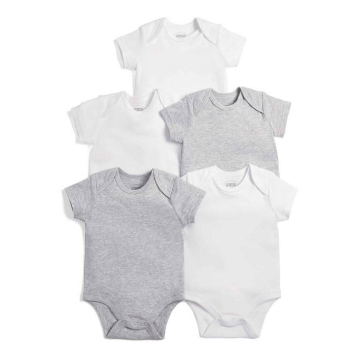 Mamas and Papas Grey Short Sleeve Bodysuits - 5pack