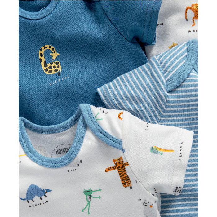 Mamas and Papas Animal Alphabet Short Sleeve Bodysuits - 5 Pack