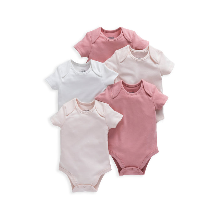 Mamas and Papas Pink Short Sleeve Bodysuits - 5 Pack
