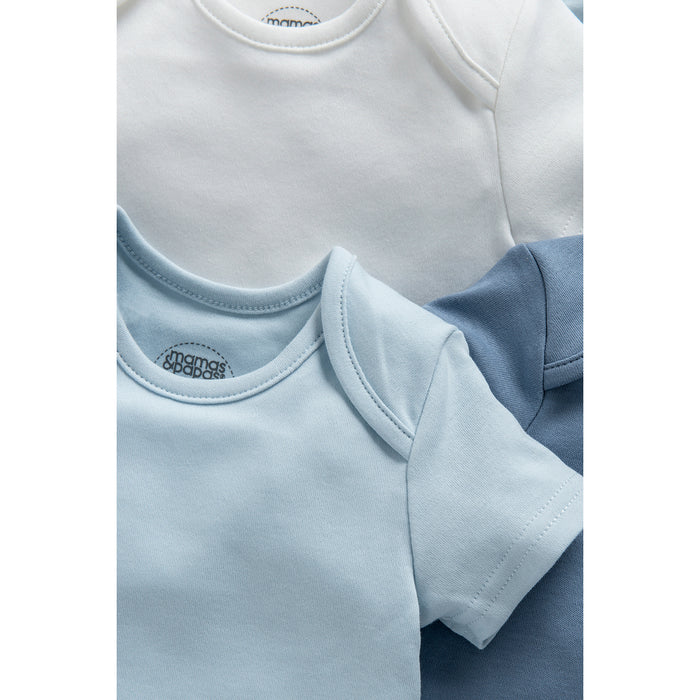Mamas and Papas Blue Short Sleeve Bodysuits - 5 Pack
