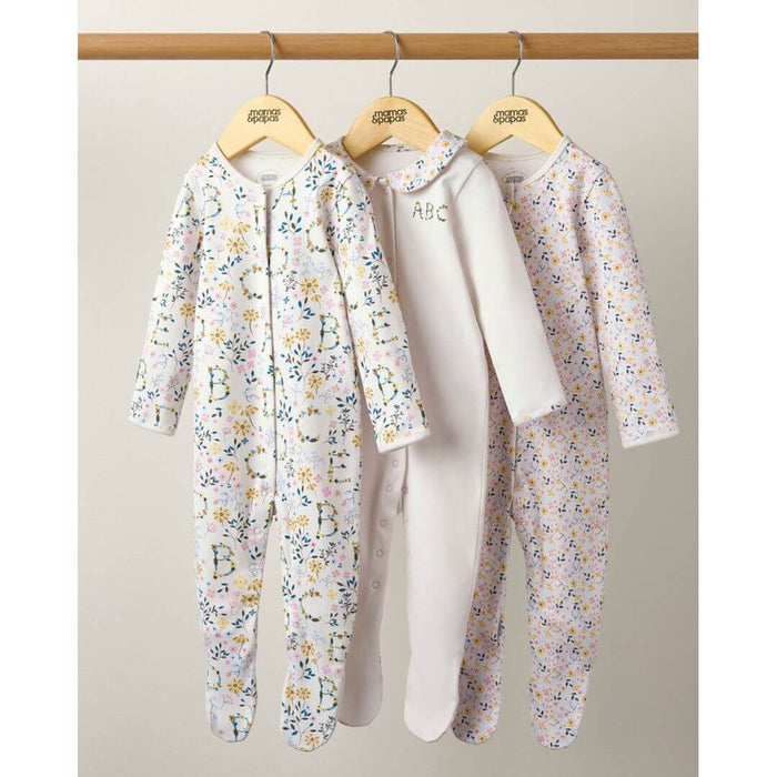Mamas and Papas Floral Alphabet Onesies - 3 Pack