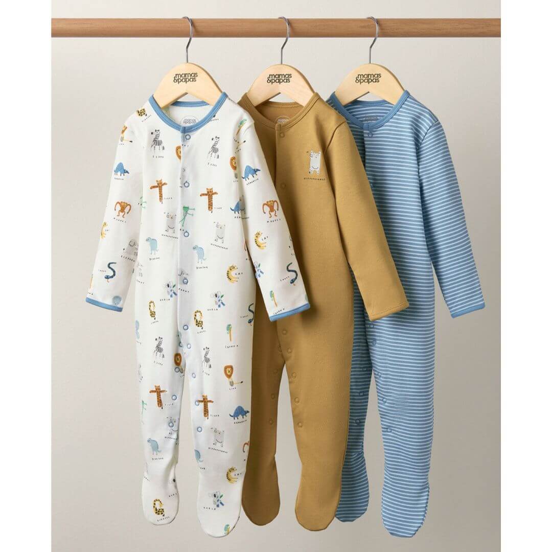 Mamas and Papas Zoo Alphabet Onesies 3 Pack — The Kids Department